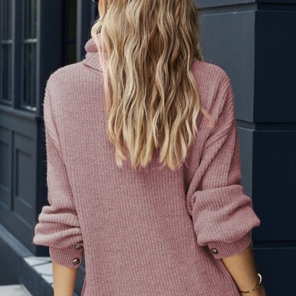 Ribbed knit pullover turtleneck SWEATER - CREAM - Picture 8 of 16